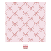 Print Layette Ruffle Footie-Shrinking Violet Bow Lattice