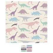 Print Muffin Ruffle Footie-Lavender Dino Museum