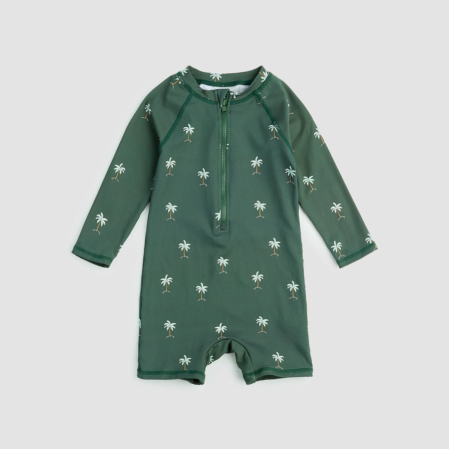 Palm Trees On Forest Swim Romper