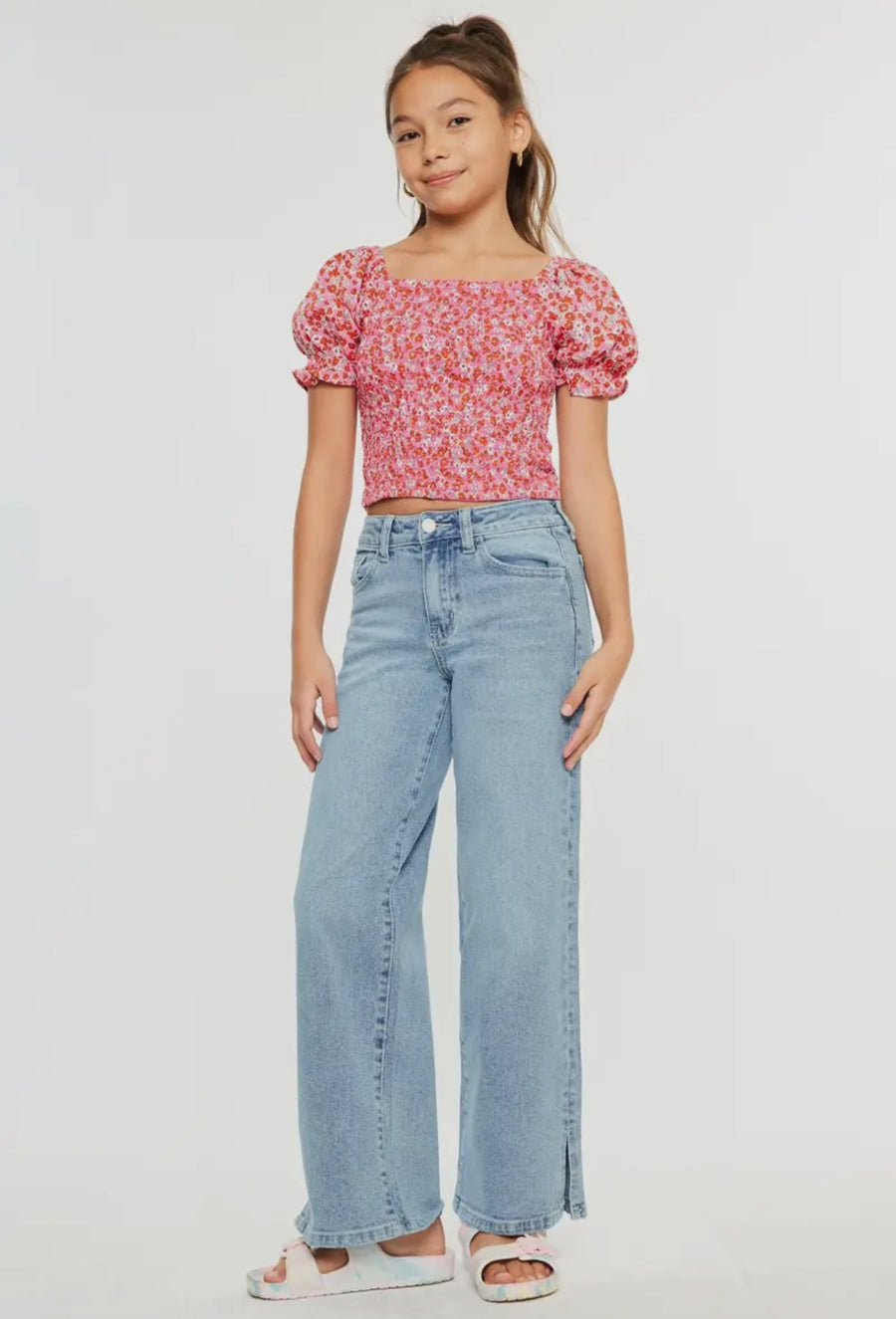 Girls High Rise Wide Leg