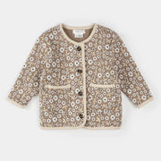 Sand Dune Daisy Print Quilted Cardigan