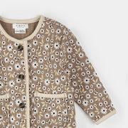 Sand Dune Daisy Print Quilted Cardigan