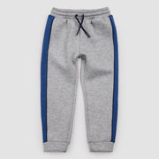 Grey Mix and Blue Stripe Scuba Knit Joggers