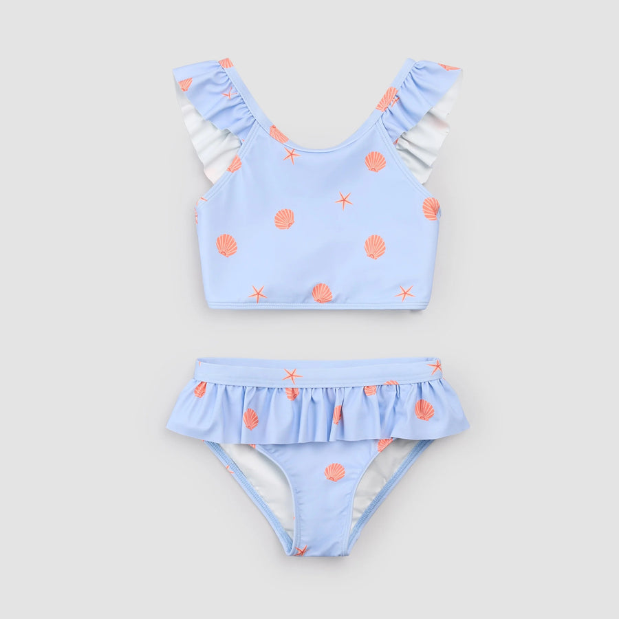 Shells Print on Light Blue Bikini