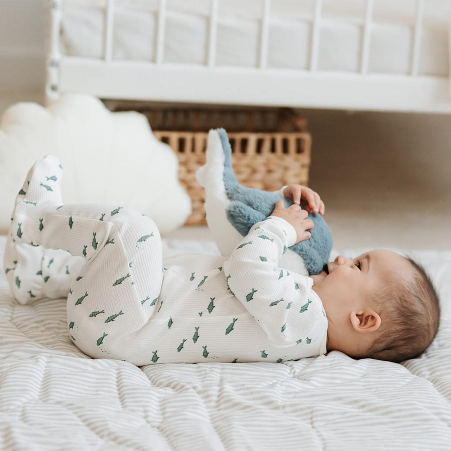 Little Fishes on Ivory Ribbed Sleeper