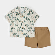 Palm Trees & Monkeys Camp Shirt Set