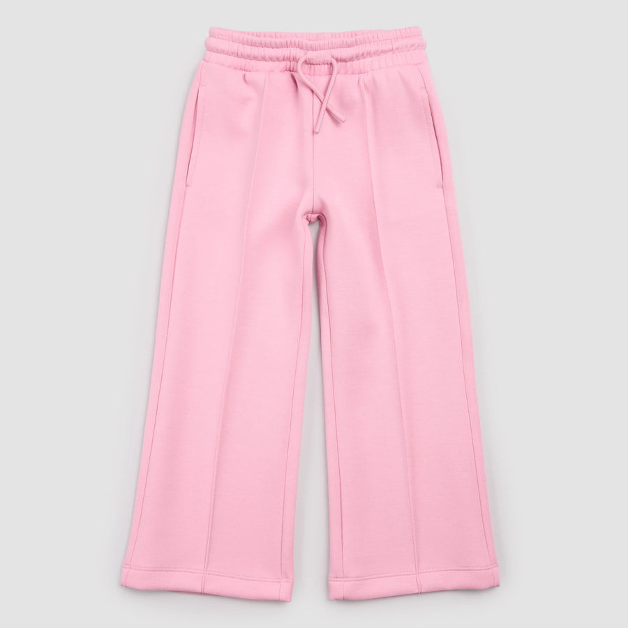 Bubblegum Scuba Knit Wide Leg Girl's Joggers