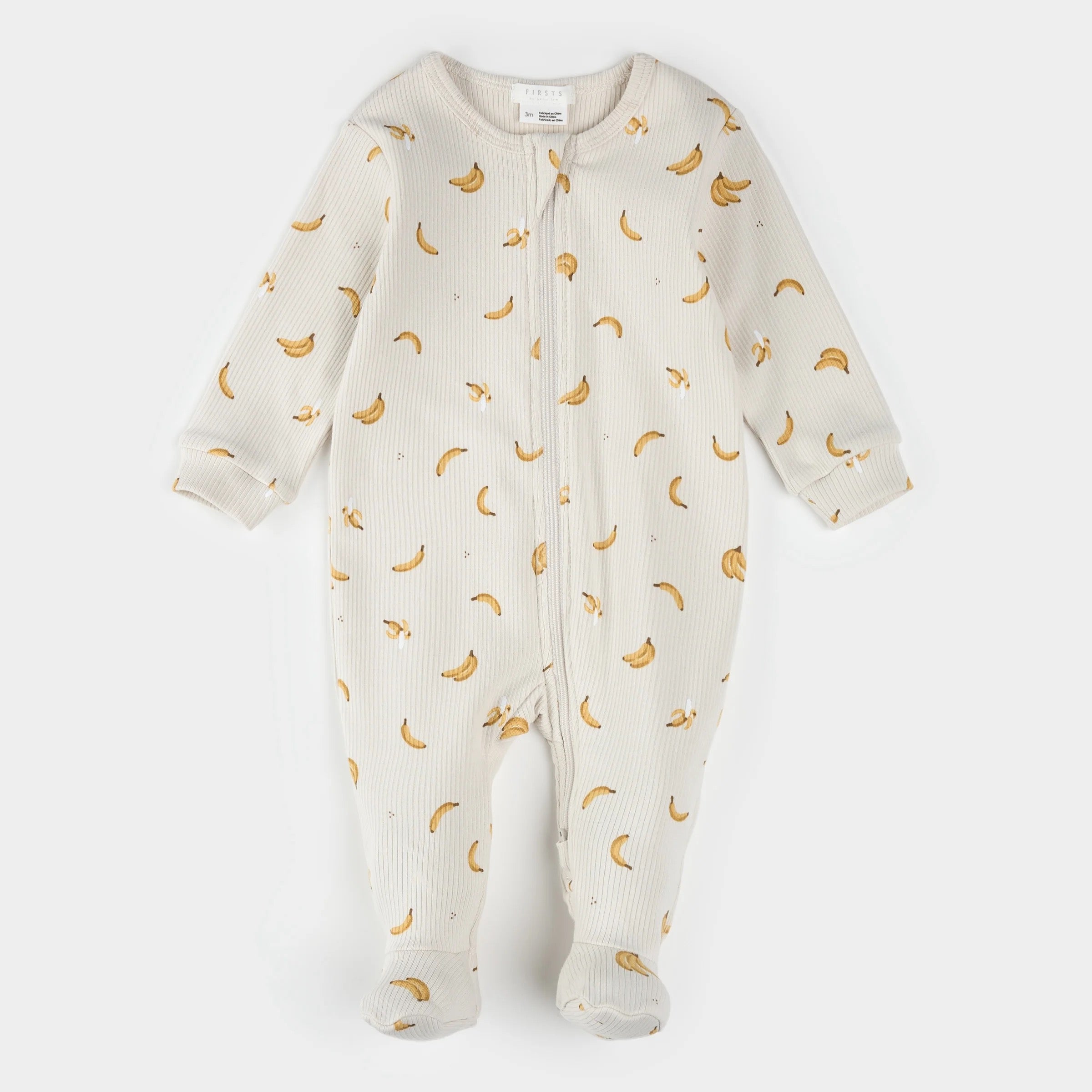 Banana Print on Ribbed Crème Sleeper