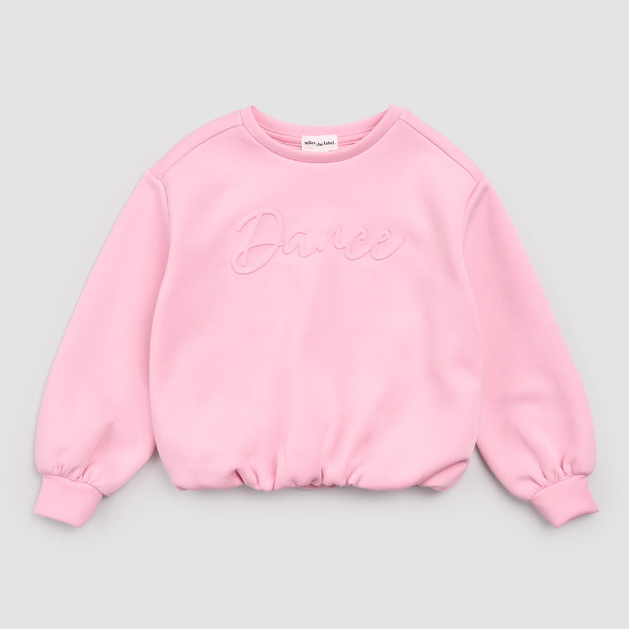 Dance Embossed Bubblegum Scuba Knit Sweatshirt