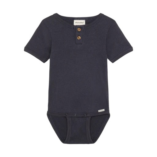 Minymo Body S/S Rib | Odyssey Gray