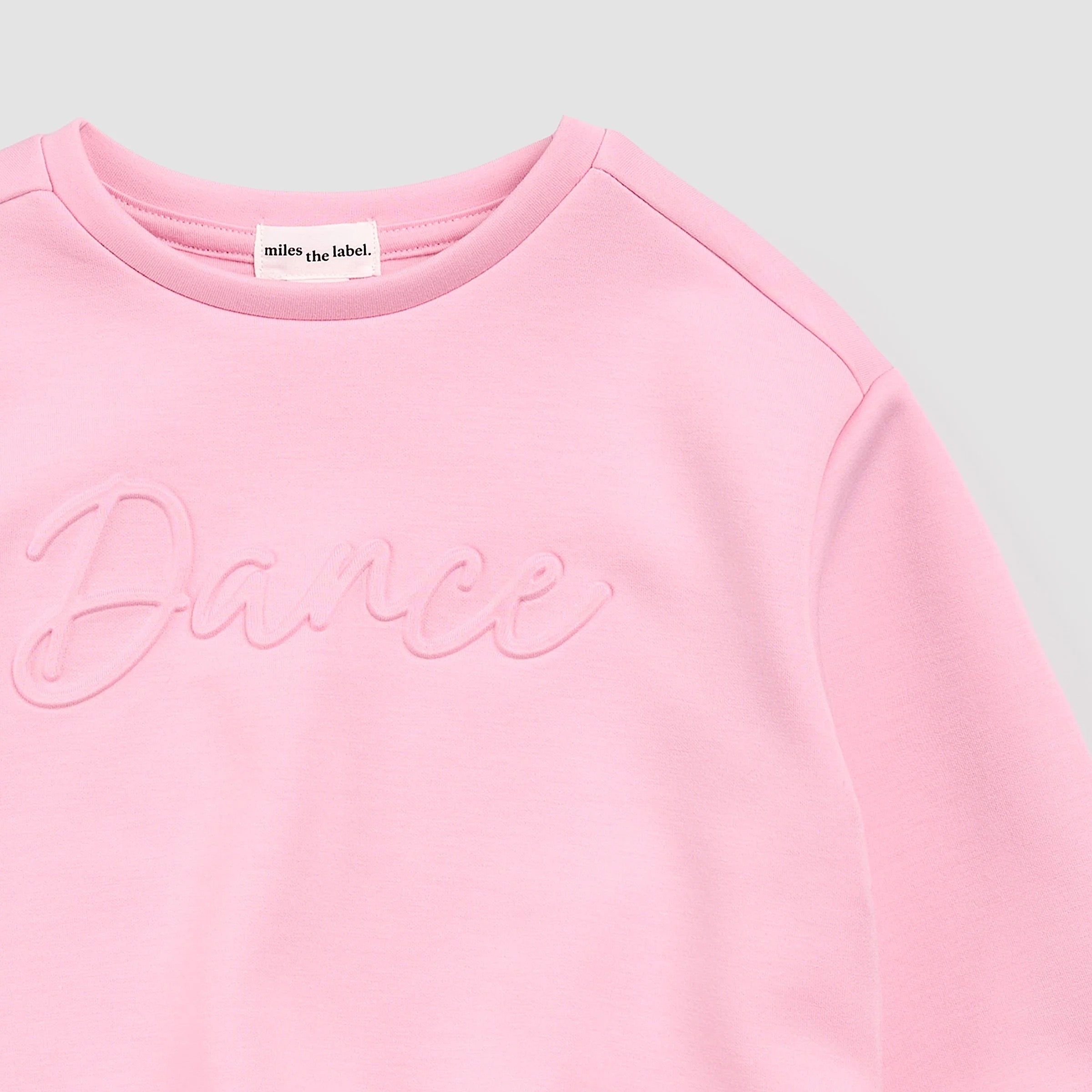 Dance Embossed Bubblegum Scuba Knit Sweatshirt