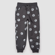 Basketball Print on Blackened Pearl Joggers