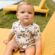 Palm Trees & Monkeys Camp Shirt Set