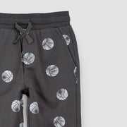 Basketball Print on Blackened Pearl Joggers