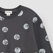 Basketball Print on Blackened Pearl Sweatshirt