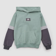 Seafoam and Black Color Block Hoodie