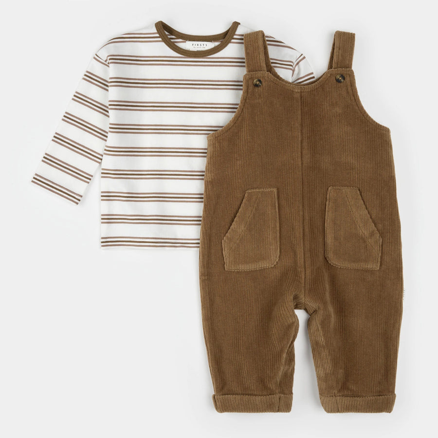 Brown Corduroy Overall Set