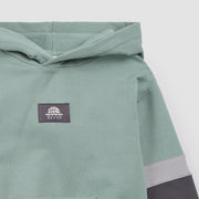 Seafoam and Black Color Block Hoodie
