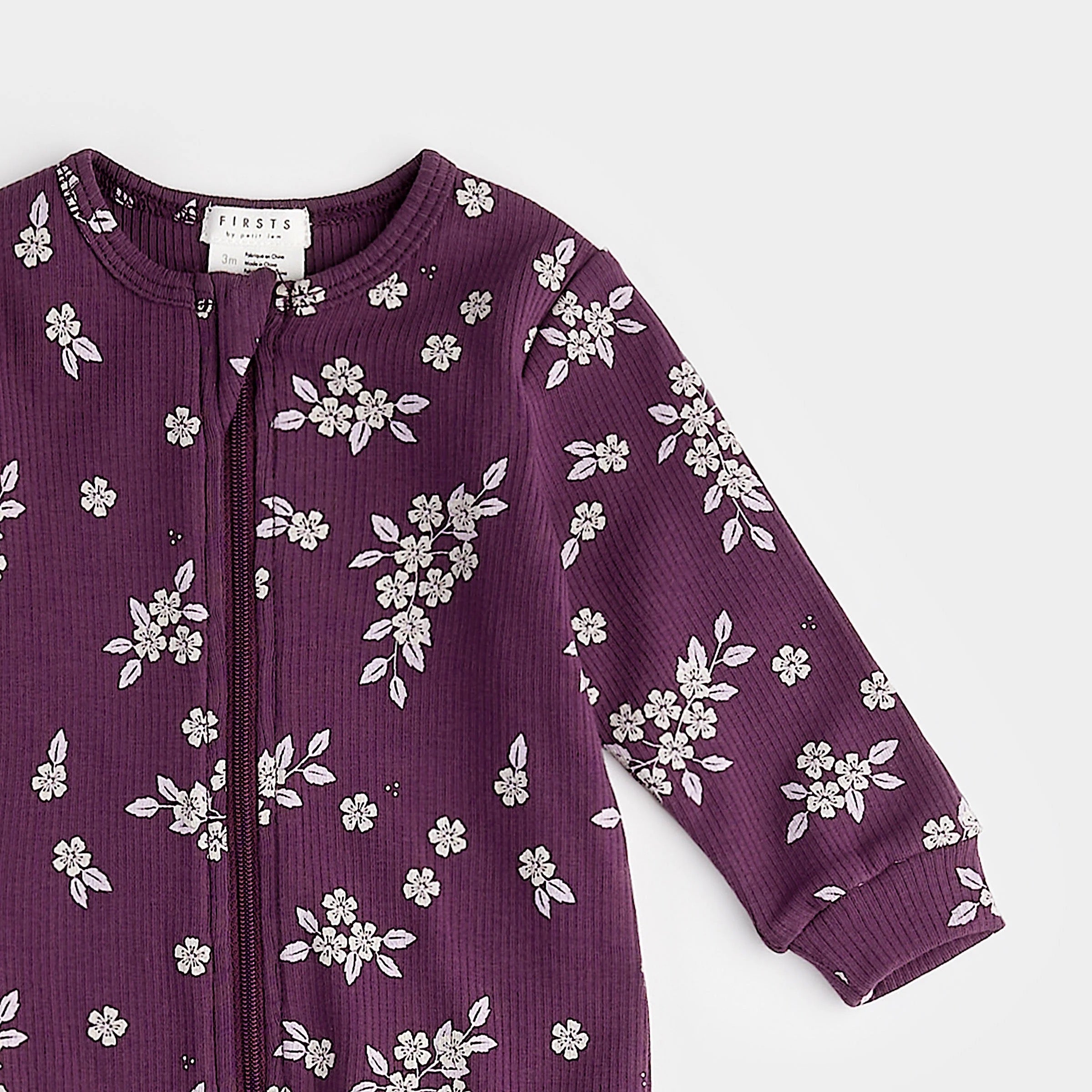 Fall Botanicals Print on Plum Sleeper