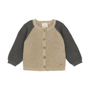 Beige Melange Boys Cardigan