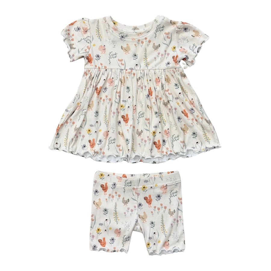 Floral Chickens Babydoll Set