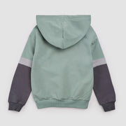 Seafoam and Black Color Block Hoodie