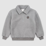 Shadow Grey Sherpa Half-Zip Sweatshirt