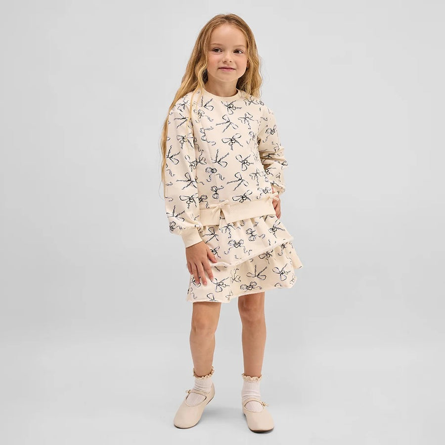Locket Print on Ivory Girl's Sweatshirt