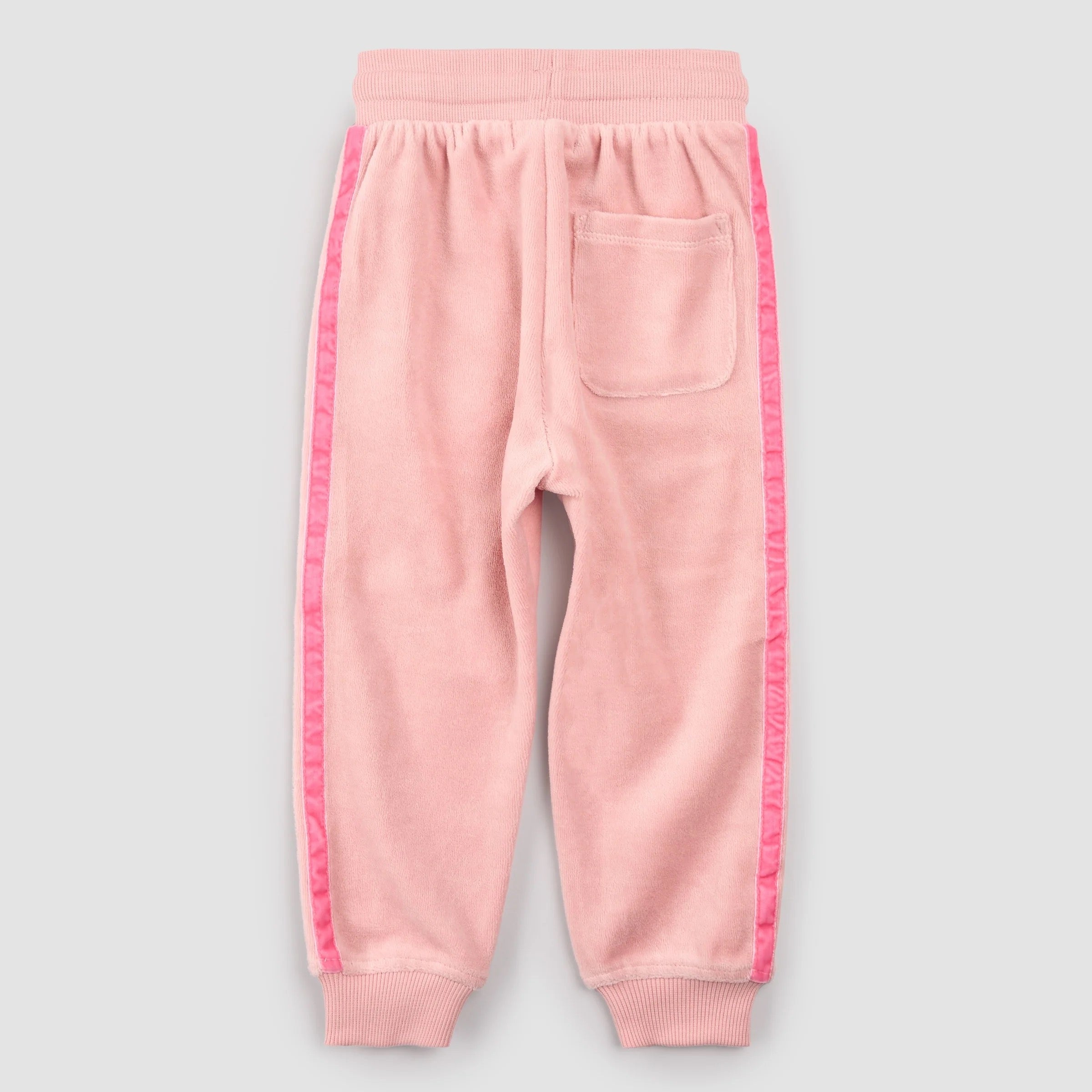 Retro Stripe on Miles Pink Velour Joggers