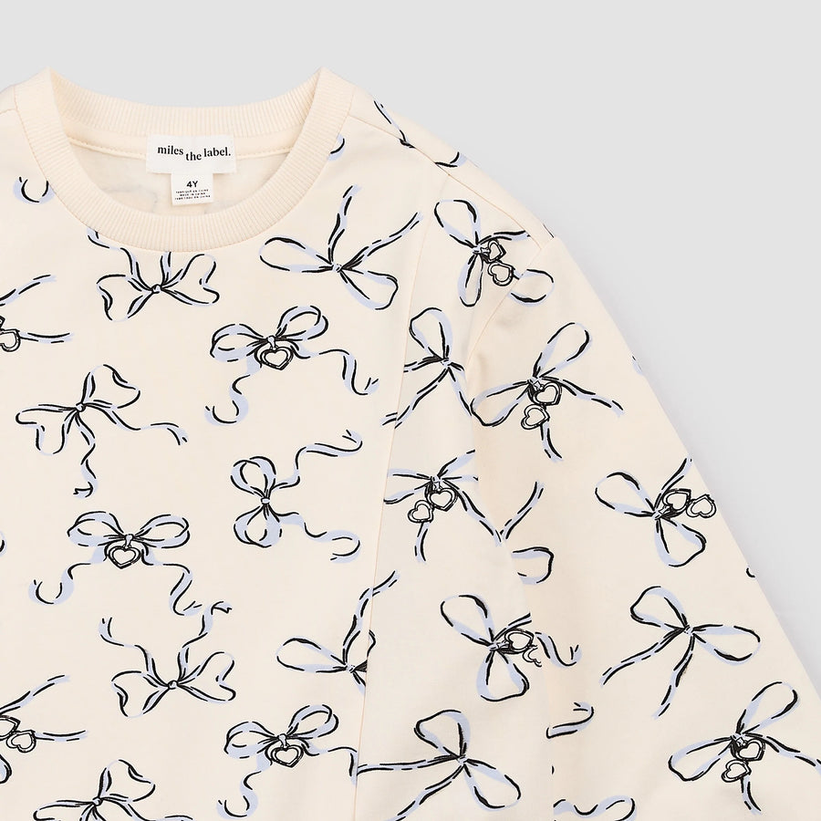 Locket Print on Ivory Girl's Sweatshirt