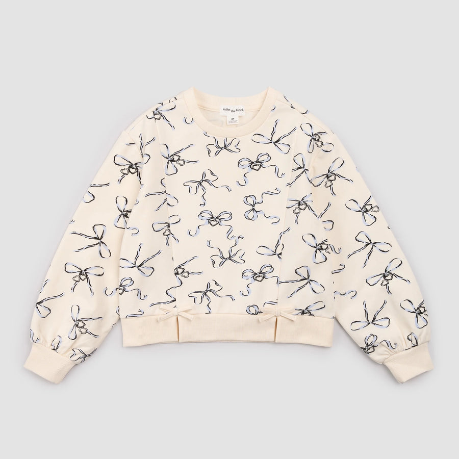Locket Print on Ivory Girl's Sweatshirt