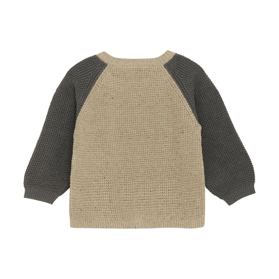 Beige Melange Boys Cardigan