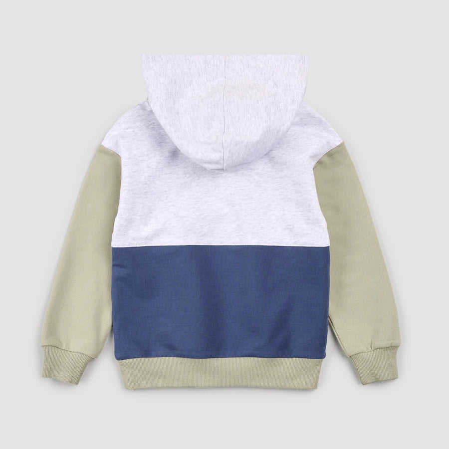 Miles Blue Color Block Hoodie