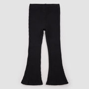 Black Flared Rib Leggings