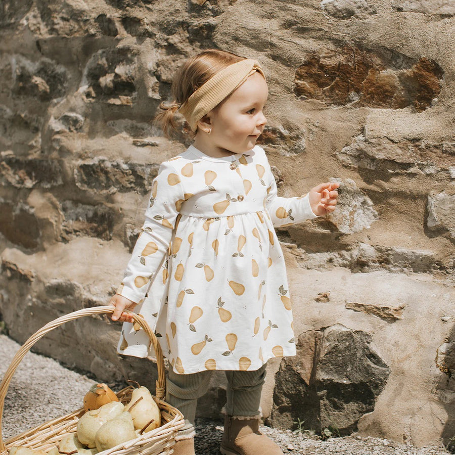 Pear Print on Ribbed Dress Set