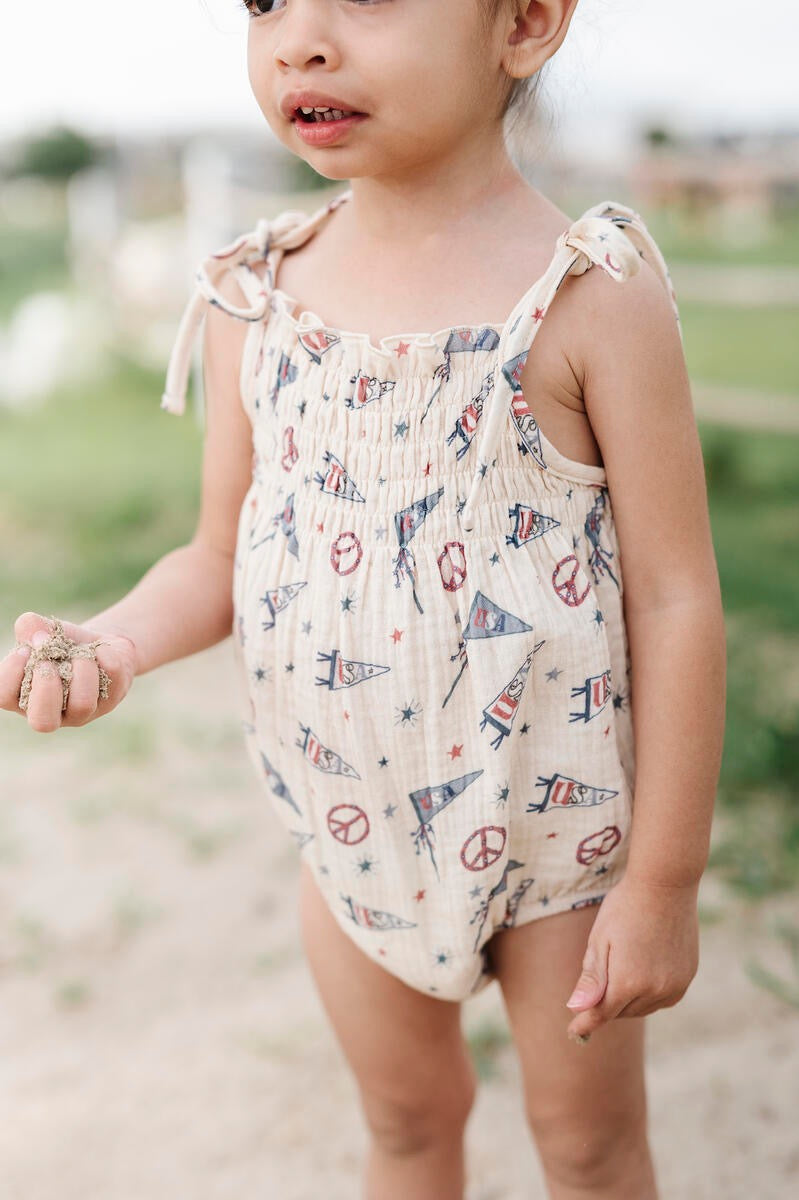 USA Smocked Romper