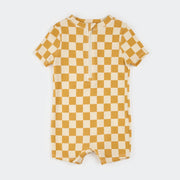 Checkerboard Swim Romper