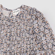 Vintage Flowers Print on Almond Jersey Dress