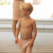 Checkerboard Swim Trunks
