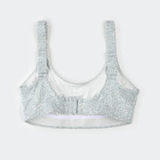 Vintage Flowers Print on Powder Blue Women's Bikini Top