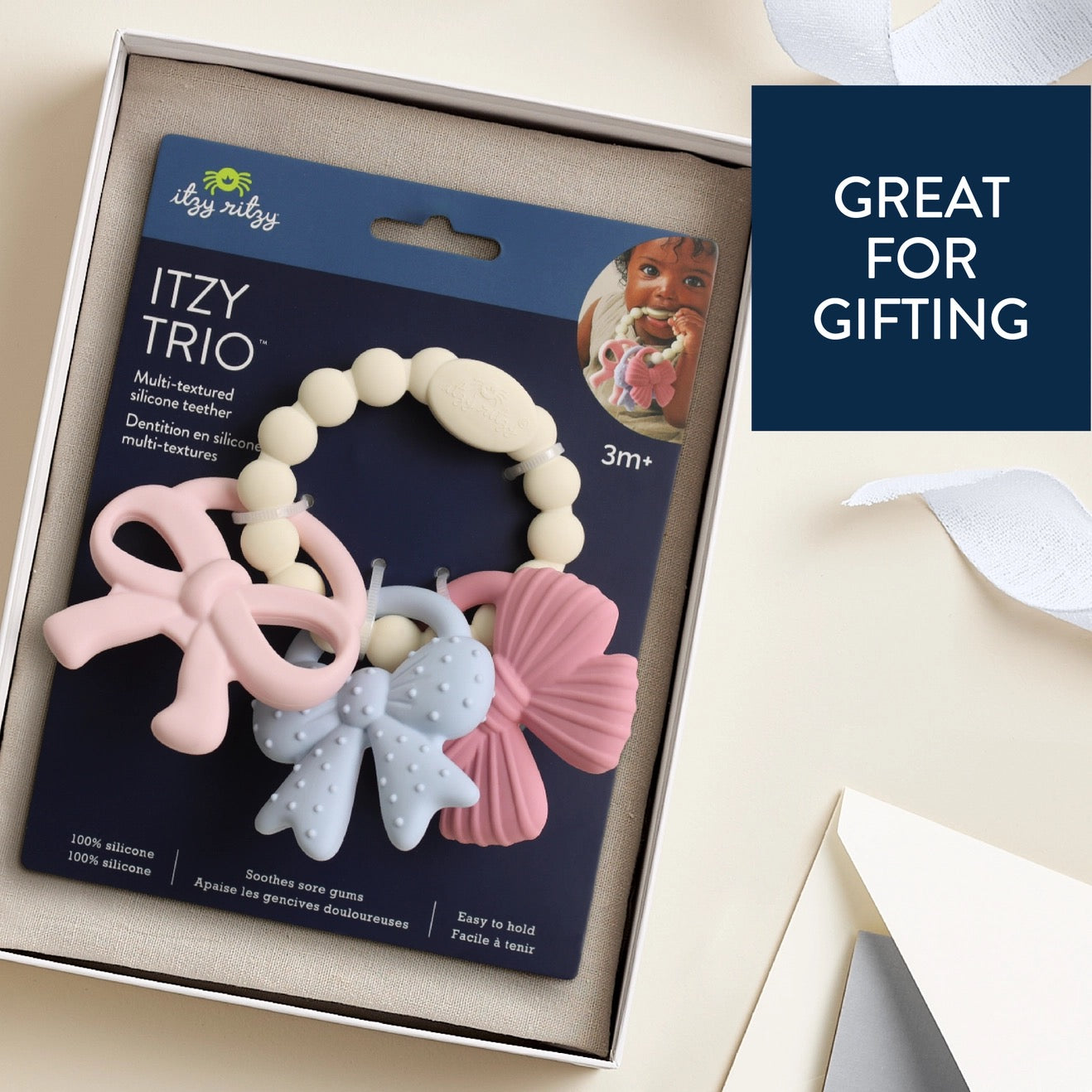 Itzy Trio™ Multi-Textured Silicone Teether
