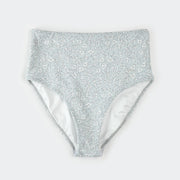 Vintage Flowers Print on Powder Blue Women's Bikini Bottom