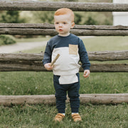 Color Block Dress Blue Outfit Set