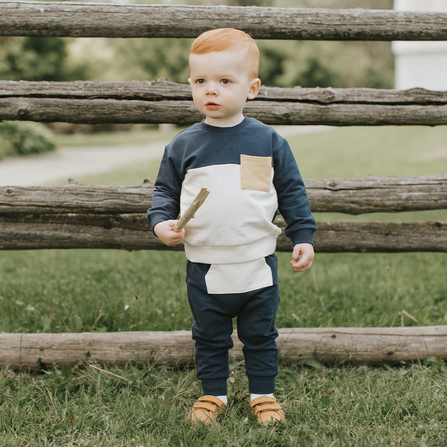 Color Block Dress Blue Outfit Set