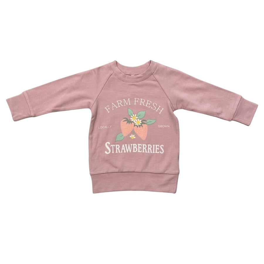 Girl's Raglan Sweatshirt Farm Fresh Strawberries