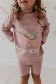 Girl's Raglan Sweatshirt Farm Fresh Strawberries