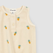 Pineapple Print on Birch Terry Cloth Romper