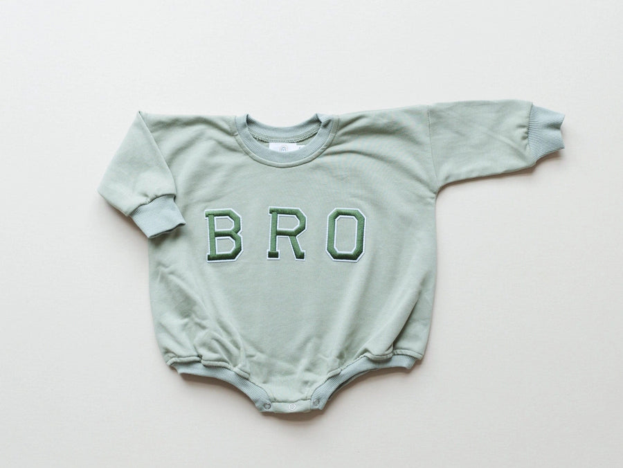 Bro Applique Graphic Oversized Sweatshirt Romper