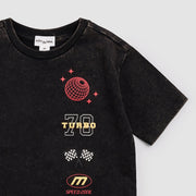 Racing on Black Acid Wash T-Shirt