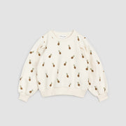 Wild Pineapple on Crème Girls' Sweatshirt